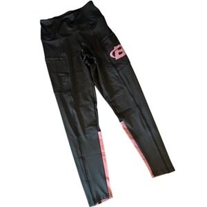 Bodybuilding‎ dot com Leggings Women's Small Black Pink High Waist Stretch NWOT